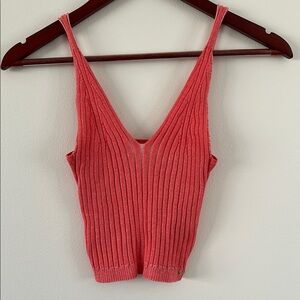 Sofía Intimates Women's Pink Ribbed Knit Top Size Large